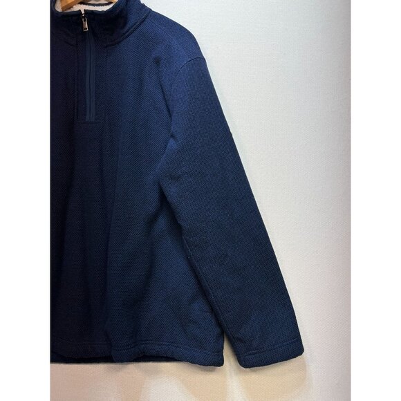 Orvis Mens Pullover Sweater Size XXL Navy Classic Sherpa Lined 1/4 Zip Cozy - Picture 6 of 11